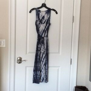 Stylish Blue Tie-Dye Women's Dress